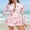 Pink, variant on Sociala Women Long Sleeve Swim Dress SPF Rash Guard with Bottoms No Bra, 2 Piece Swimsuit with Thumb Hole