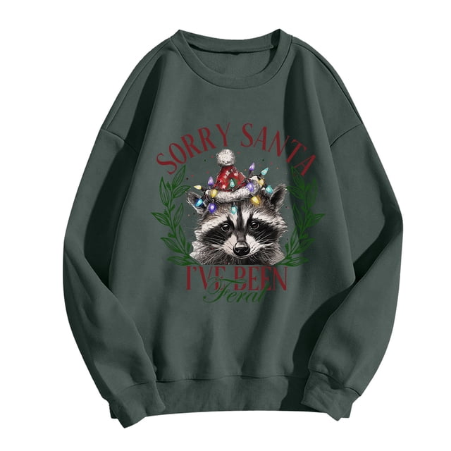 WEAIXIMIUNG Mignons Chandails d'Automne pour Femmes Chandails Quotidiens Maison Extérieur Entraînement Manches Longues Col Rond T-Shirt Haut Imprimé Chandail Blouse de Rue Mode Urbaine