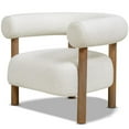 thumbnail image 1 of Fuji Mid Century Modern Barrel Accent Arm Chair Ivory White Boucle, 1 of 11