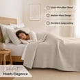 thumbnail image 6 of IR Imperial Rooms 3-Piece Linen Quilt Set, Ultrasonic Chevron Pattern Bedspread Soft Lightweight Coverlet, Queen, Beige, 6 of 10