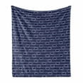 thumbnail image 1 of Navy Blue Soft Flannel Fleece Blanket, Marine Inspired Rope Pattern Knots Aquatic Composition Abstract Ornamental, Cozy Plush for Indoor and Outdoor Use, 50" x 70", Dark Blue White, by Ambesonne, 1 of 6