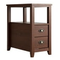 thumbnail image 3 of Topbuy 2-Piece Retro Side End Table Rectangular Nightstand W/ 2 Drawers & Shelf Brown, 3 of 4