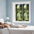 thumbnail image 4 of Forest Window Privacy Film, Nature Woodland Spring Scenic Green Trees Flower Static Cling UV Sun Blocking Tint Film Heat Control Windows Films for Bedroom Bathroom, Window Stickers 17.7"x39.3", 4 of 8