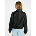 thumbnail image 4 of No Boundaries Relaxed Fit Faux Leather Jacket, Women's XXS-XXL, 4 of 6