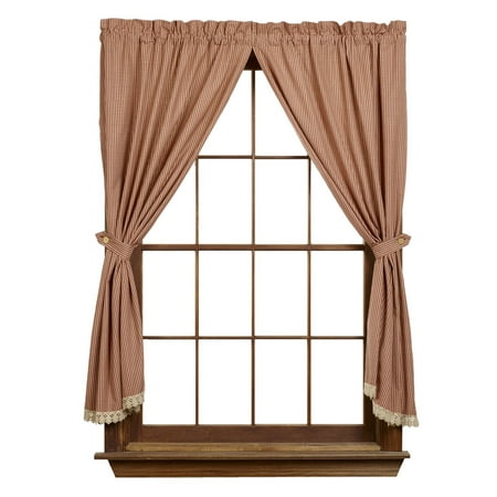 Ava Wine Burgundy Short Panel Window Curtains Pair 72x63 Total