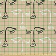 thumbnail image 2 of Ambesonne Modern Boho Fabric by the Yard Microfiber, Birthmarked Woman Faces, 10 Yards, Peach White and Black, 2 of 2