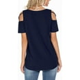 thumbnail image 6 of ANYJOIN Womens Casual Summer Tunics Tops Short Sleeve Cold Shoulder Shirts, 6 of 6