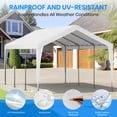 thumbnail image 6 of PXZEE 10x20 FT Portable Garage Replacement Top Canopy Cover, Shelter Tent Party Tent for Car with 46 Ball Bungees Cords Gray (Only Top Cover, Frame is not Included), 6 of 7