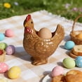thumbnail image 7 of Farmhouse Ceramic Chicken Trinket Tray, Rustic Brown Rooster Shape Catch-All Dish for Eggs, Jewelry & Keys, Easter Spring Home Decor, 7 of 7