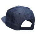 thumbnail image 3 of English Bulldog Head Patched 5 Panel Flat Bill Snapback Cap - Denim Navy OSFM, 3 of 5