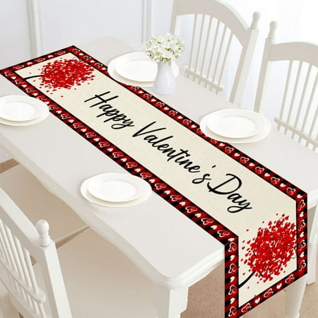 

Stiwee Christmas Special Valentine s Day Table-runner Valentine s Day Decoration Knitted Cloth Table Flag Table Cloth Table Decoration 11.81*71.65 in