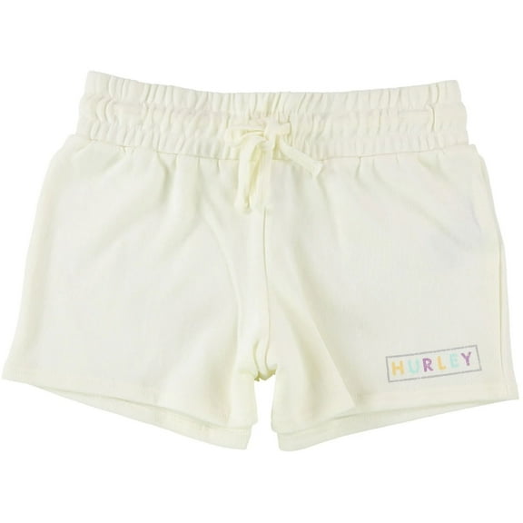 Hurley Womens Sydney Basic Girlfriend Casual Walking Shorts, White, Large