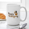 thumbnail image 6 of CafePress - Happy Thanksgiving Owl Large Mug - 15 oz Ceramic Large White Novelty Mug, 6 of 6