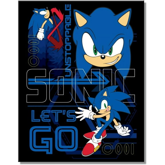 Sonic Let's Go! Tin Sign 12.5" W x 16" H