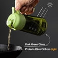 thumbnail image 3 of YOSANG PRE 16oz/470ml Light-Blocking Dark Oil Sprayer for Cooking, 2 in 1 Olive Oil Dispenser Bottle for Kitchen, Premium Dark Green Glass Oil Bottle, Food-Grade Oil Mister for Air Fryer, BBQ (Black), 3 of 8