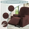 thumbnail image 2 of Rich Velvet Recliner Slipcover - 1 Piece Stretch Cover for Power Lift Chairs with Side Pocket, Soft Thick Furniture Protector Fits Standard/Large Electric Recliners (Brown), 2 of 11