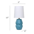 thumbnail image 4 of Simple Designs 12.5" Chic Glow Ceramic Geometric Table Lamp With White Fabric Shade,For Bedroom, Office, Living Room, Dorm, Teal, 4 of 6