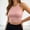 Pink, variant on Women’s Ribbed Knit Halter Crop Top, Sleeveless Crew Neck Camisole, Slim Fit Casual Summer Tank Top For Daily Wear Pink One Size