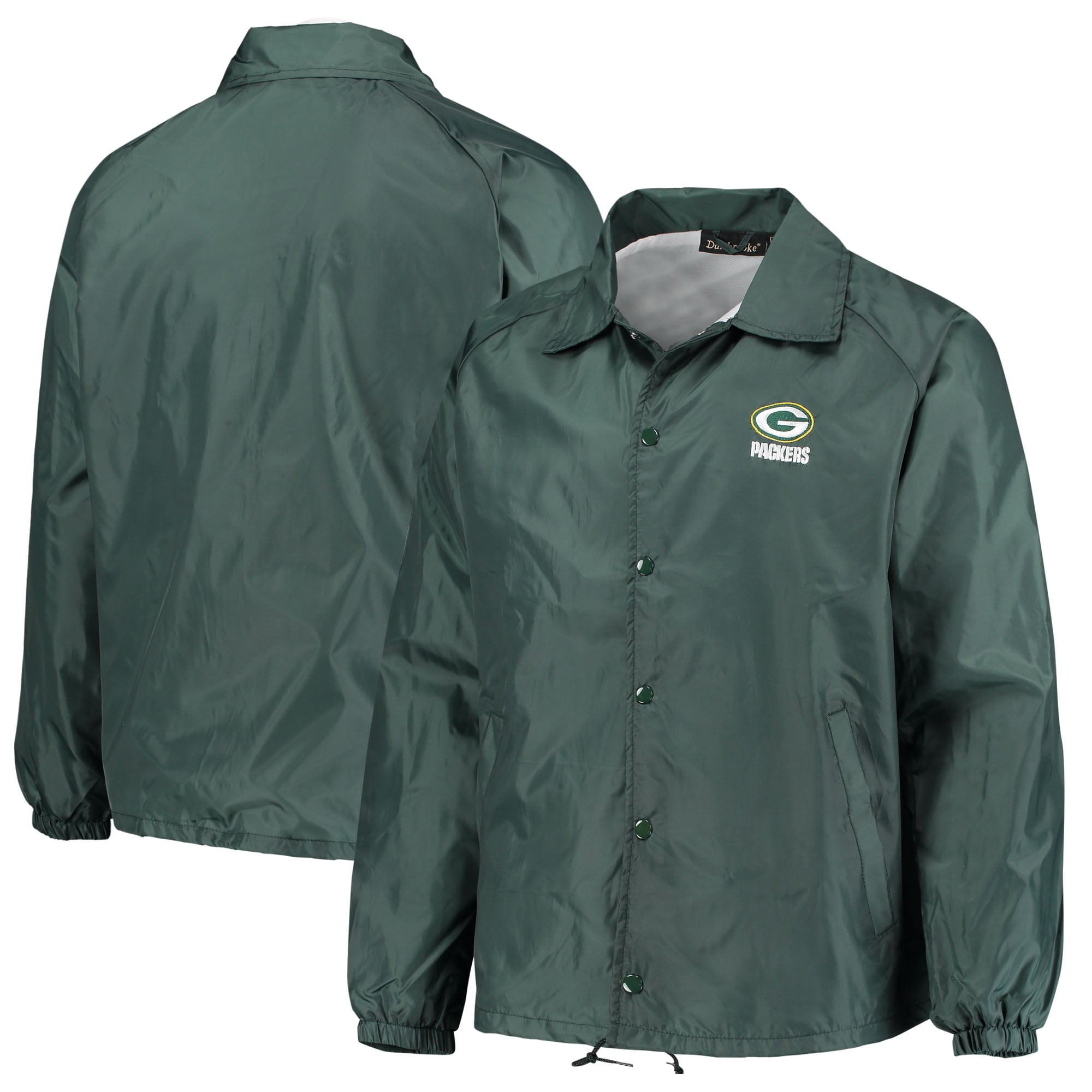 Green Bay Packers Coaches Classic Raglan Full Snap Windbreaker Jacket Green Walmart Com Walmart Com