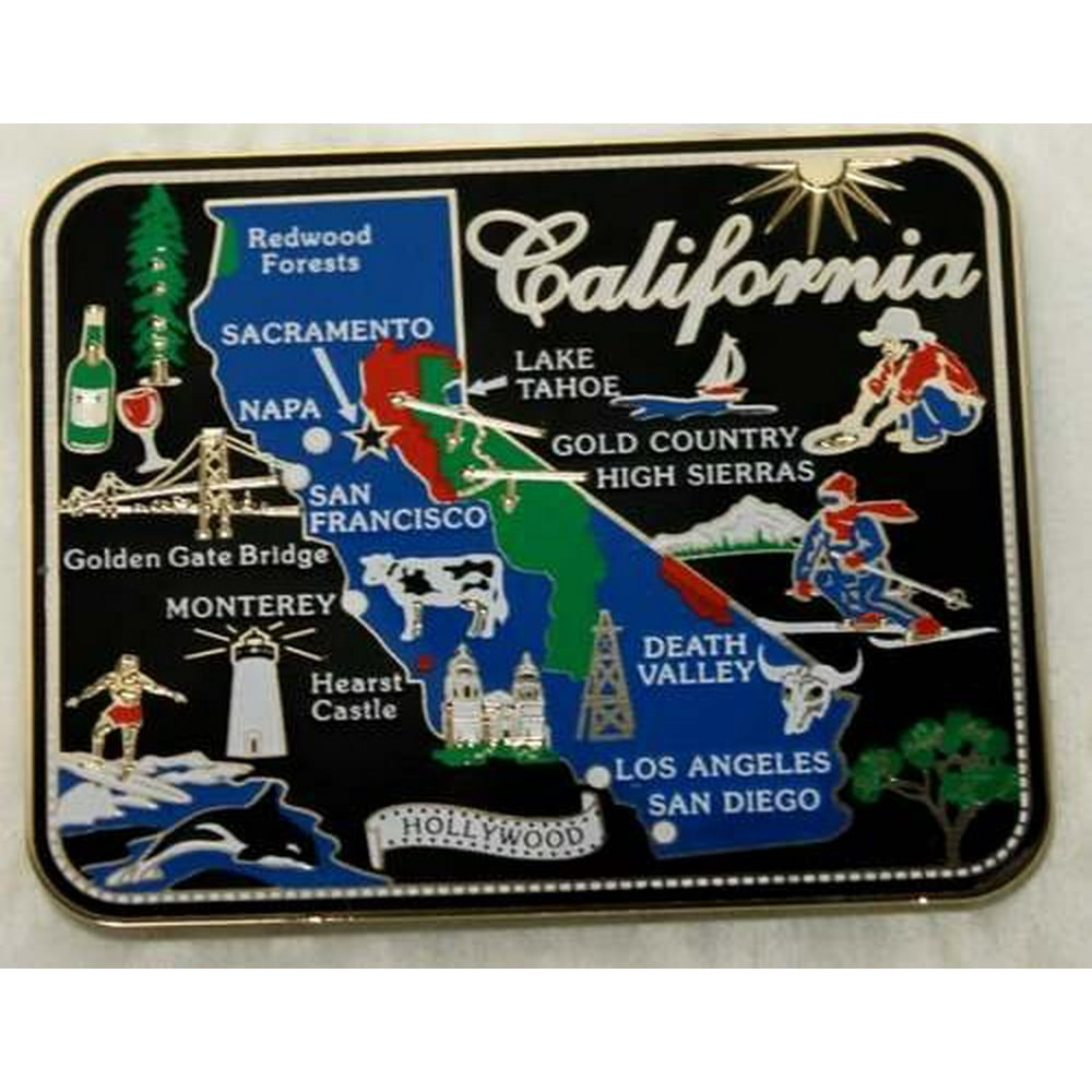 California Souvenir Gift Brass State Landmarks