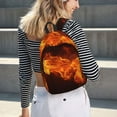 thumbnail image 3 of Ratiio Fiery Orange Flames Energy Print Canvas Backpack for Women & Men Retro Aesthetic Rucksack Basic Backpack for High School/College Students Travel Laptop Bag, 3 of 5