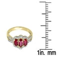 thumbnail image 4 of Dazzlingrock Collection 10K Round White Diamond & Oval & Round Ruby 3 Stone Engagement Ring, Yellow Gold, Size 10, 4 of 4