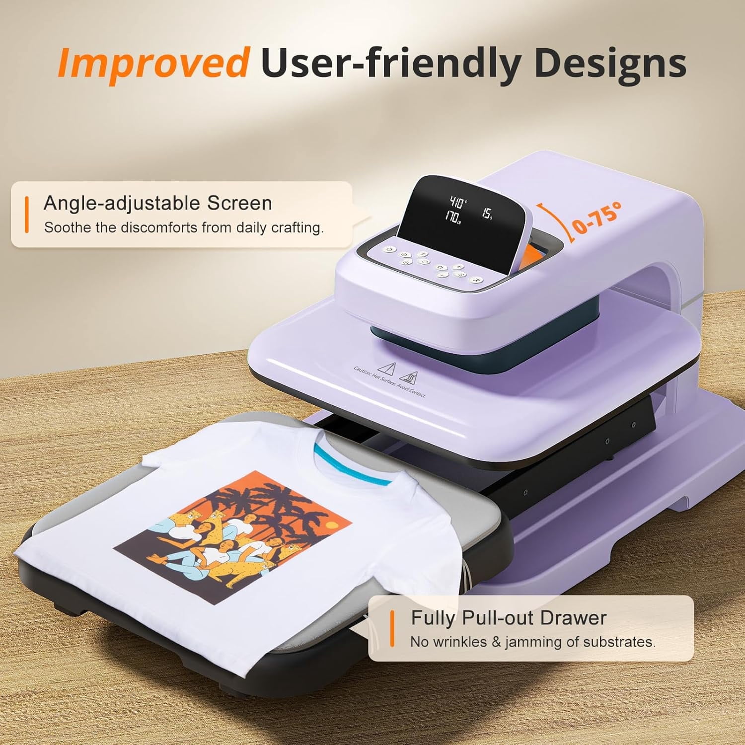 HTVRONT Automatic Heat Press 2 + HTVRONT Automat Heat Press Accessories Kit, Heat Press Machine with Adjustable Pressure & Higher Heating Height, Heats Up Fast and Evenly