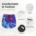 thumbnail image 4 of Hirioo Swirl Print Blue Purple for Women's Double Layer Athletic Shorts High-Performance Gym Shorts with Inner Pocket, Elastic Waistband-Small, 4 of 7
