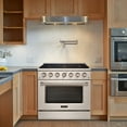 thumbnail image 2 of Akicon 36" Slide-in Freestanding Professional Style Gas Range with 5.2 Cu. Ft. Oven, 6 Burners, Convection Fan, Cast Iron Grates. Stainless Steel, 2 of 9
