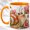 Orange, variant on Pink Flower Snail Coffee Mug, Garden Snail Mug, Ceramic 11 oz