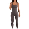 thumbnail image 2 of Women's Sexy One Piece Bodysuit Ribbed Sleeveless Bodycon Rompers Shorts Jumpsuits, 2 of 4