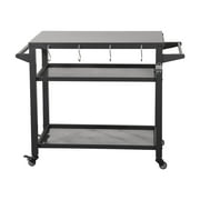 DUOSONG 3-Shelf Outdoor Grill Table, Grill Cart Outdoor With Wheels, Pizza Oven Table And Food Prep Table, With Propane Tank Hook, Grill Stand For Outside Bbq