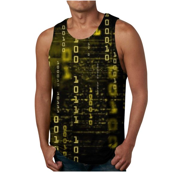 Xysaqa Men's 3D Print Novelty Tank Tops, Summer Casual Sleeveless Tee Fashion Graphic Gym Workout Bodybuilding Shirts (Available in Big & Tall)