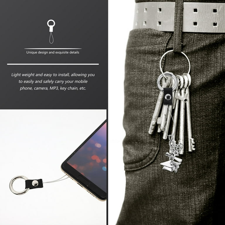 Homemaxs Wrist Lanyard, Leather Detachable Holder, Beaded Phone