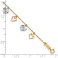 thumbnail image 3 of 14K Tri-Color Heart Bracelet (7.25 X 7) Made In Indonesia sf1581-7.25, 3 of 5