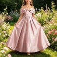 thumbnail image 5 of ATOGUTA Teen Girl Birthday Dresses Strapless Satin Homecoming School Dance Wedding Birthday Party Graduation Pageant Bridesmaid Pink, Size 5T-14, 5 of 7