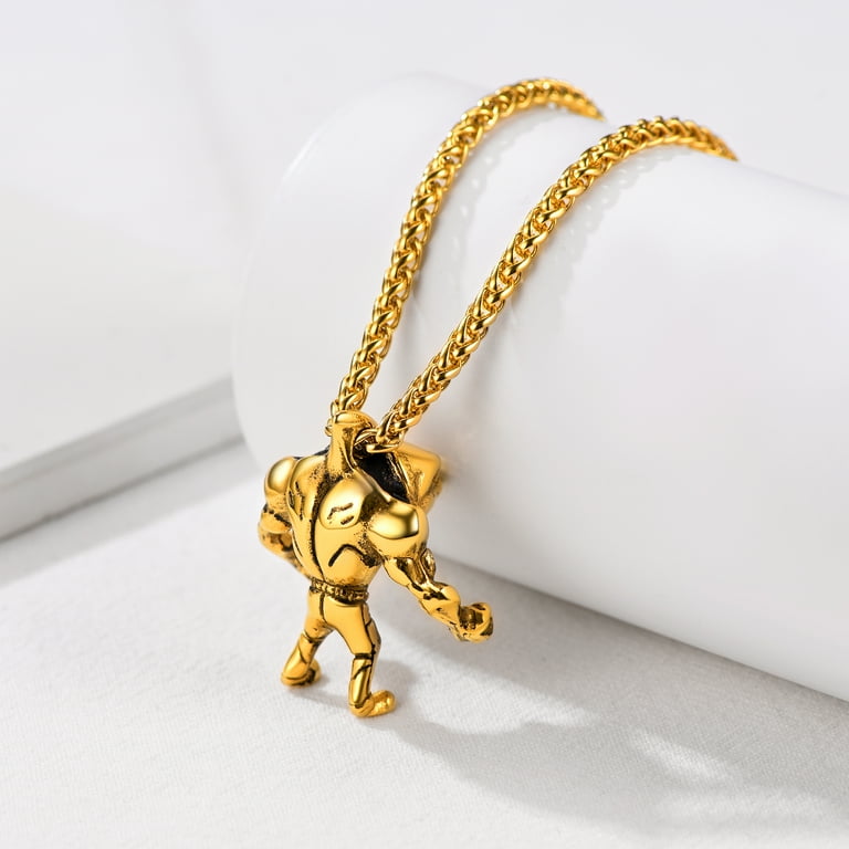 U7 Men Shark Necklace Stainless Steel Masculine Fitness Pendant