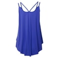 thumbnail image 3 of SSOULM Women's Loose Fit Flowy V Neck Sexy Pleated Cami Tank Top With Plus Size, 3 of 5