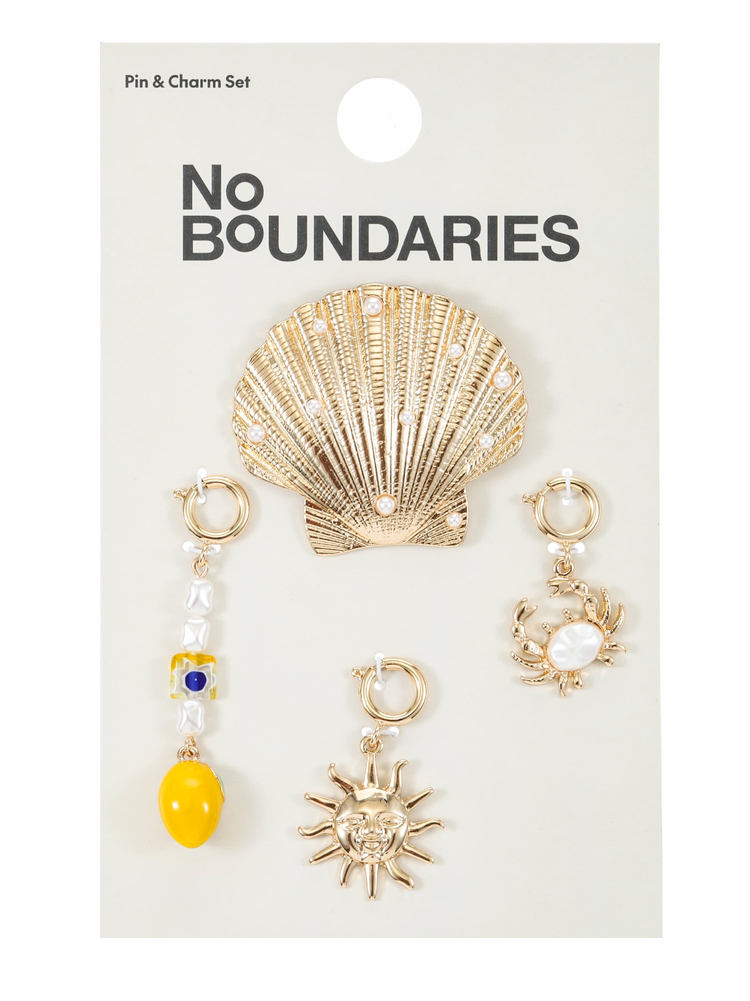 No Boundaries Goldtone Charm Set, 4 Pieces