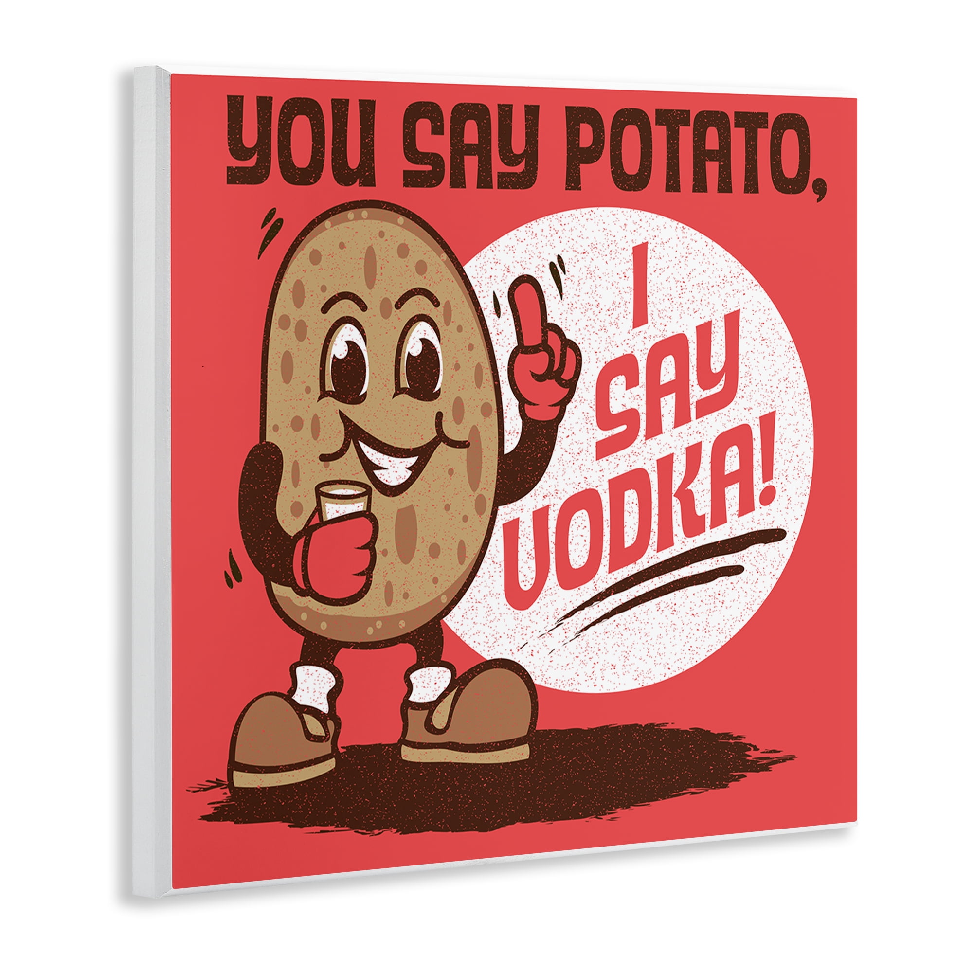 Stupell Industries Funny Potato & Vodka Food & Beverage Painting Unframed Art Print Wall Art, 12 x 12