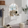 thumbnail image 2 of MIDOQIN Makeup Vanity Desk with Brightness Adjustable LED Lights & Drawers, Floating Dressing Table with 6 Open Storage Vanity Table, 2 of 8