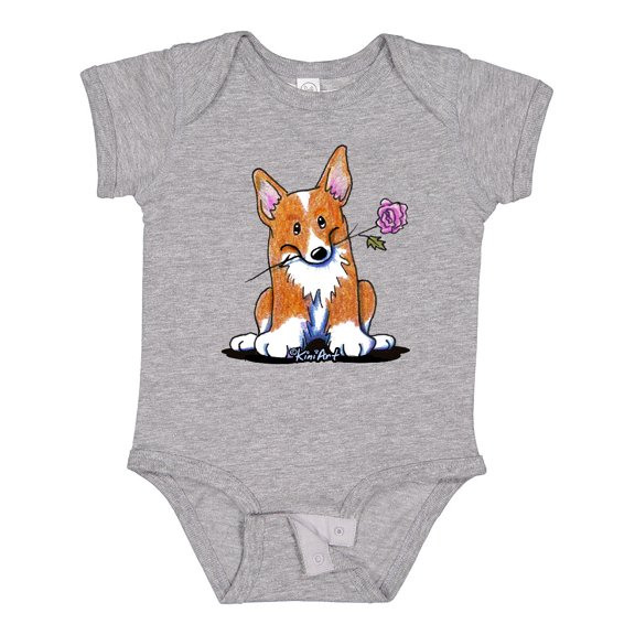 Inktastic Flower Corgi Boys or Girls Baby Bodysuit