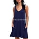 thumbnail image 2 of Vestido de mujer con cuello en V, camiseta informal, vestido sin mangas con bolsillo de color sólido, azul oscuro, XXL Inevent AP002054-10, 2 of 5