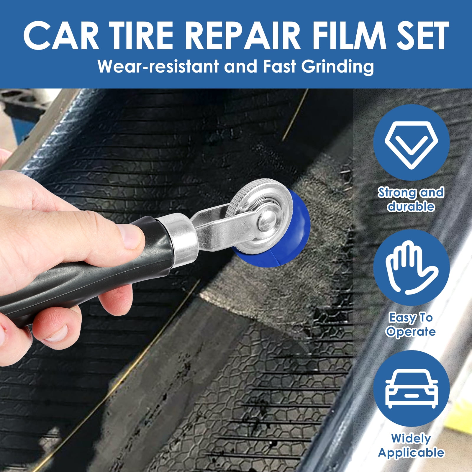 90PCS Tire Repair Patch Kit - 32mm 42mm 58mm Round Patches For Bike, Motorcycle, Car, Truck