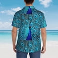 thumbnail image 4 of Fotbe Beautiful Blue Peacock Camisa Hawaiana para Hombre Unisex – Camisa Casual de Verano con Botones de Manga Corta de Algodón y Lino,Medium, 4 of 7