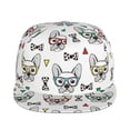 thumbnail image 2 of Daiia Cute French Bulldog print Flat Bill Hats Flat Brim Trucker Cap Baseball Cap Adjustable Classic Low Profile Hat Unconstructed Plain Cap, 2 of 9