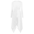 thumbnail image 4 of inhzoy Women's Color Block Long Sleeve Praise Dance Dress White-A S, 4 of 7