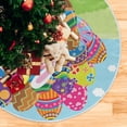 thumbnail image 5 of FMSHPON Easter Bunny Deliver Painted Eggs Xmas Christmas Tree Skirt Stand Mat for Holiday Party Decoration Indoor Outdoor 48 inches, 5 of 6