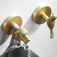thumbnail image 4 of Brass Gold Animal Hook Solid Coat Door Back Bathroom Kitchen Hooks Towel Rack(Bird), 4 of 4