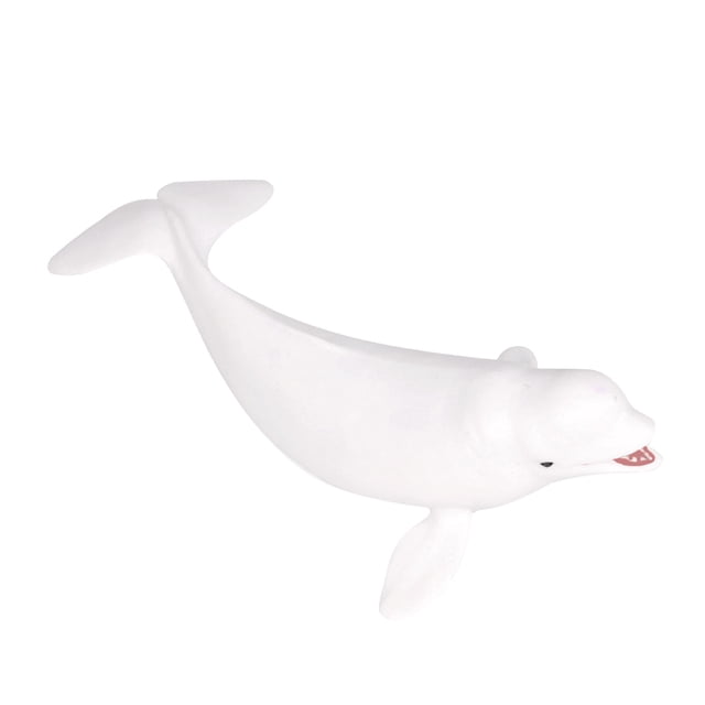 1PC Simulation Sea Creature White Whale Model Plastic Ocean Animal Decoration Educational Toy for Home Shop White